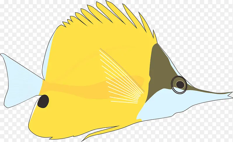 海水鱼矢量黄色可爱素材