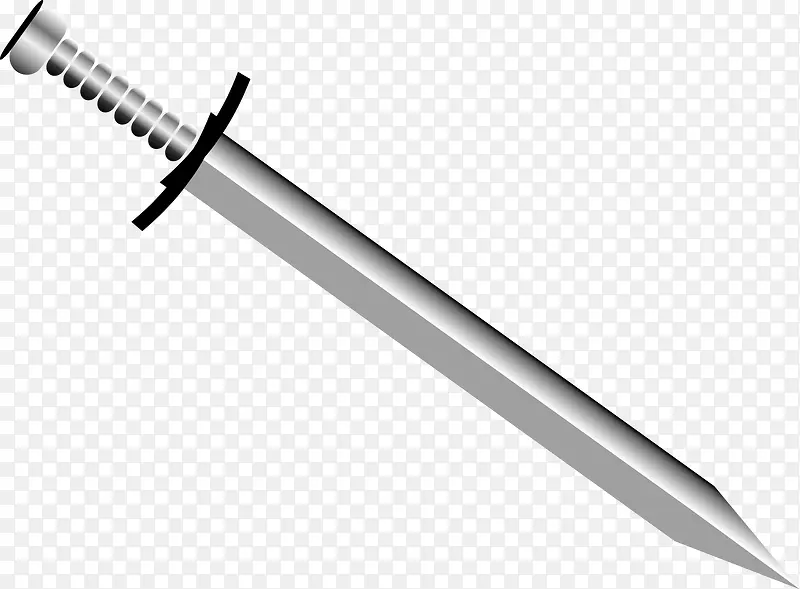 复古曲线免扣装饰设计矢量剑