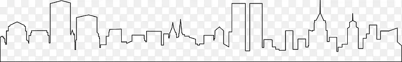 手绘城市线框图
