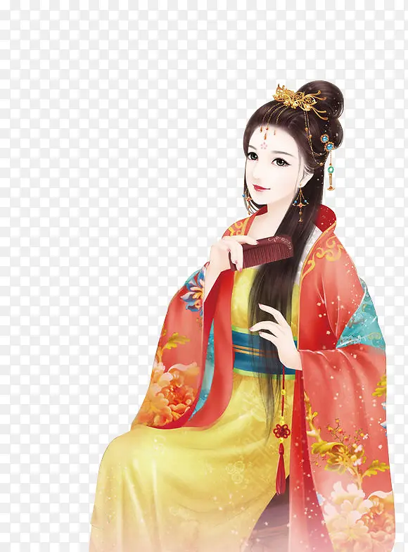 红色袍子女子古风立绘PNG图片素材下载_图片编号ynvwwrro-免抠素材网