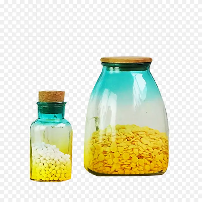 渐变蓝色玻璃花瓶