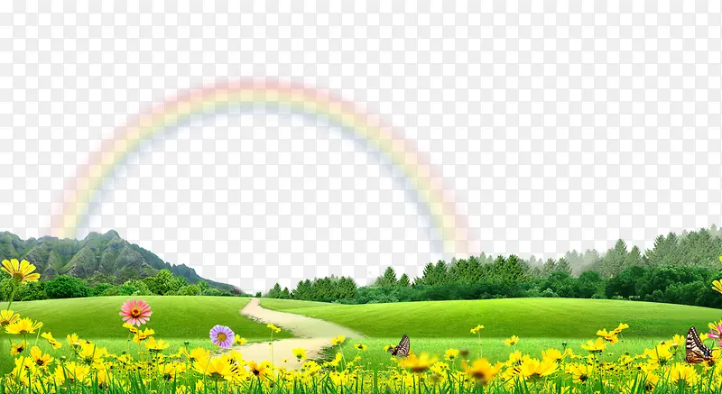 山丘树林背景素材