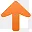 橙色的上箭头符号 icon