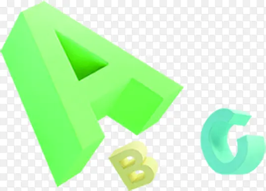 abc绿色立体海报字