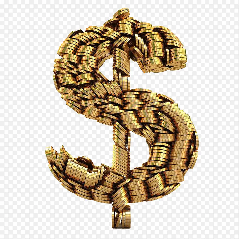金币组成的金钱符号