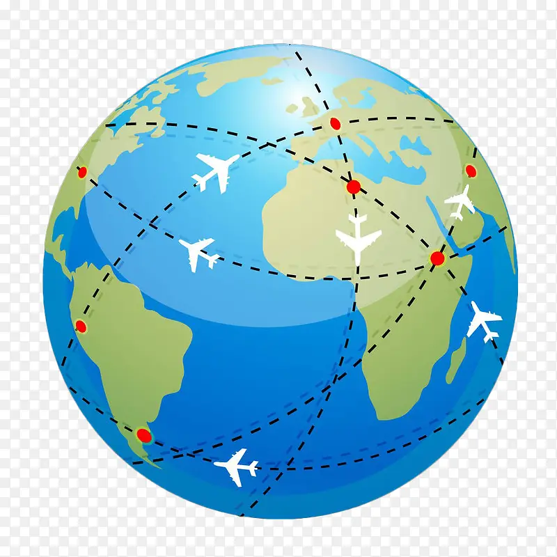 地球上的航空路线图