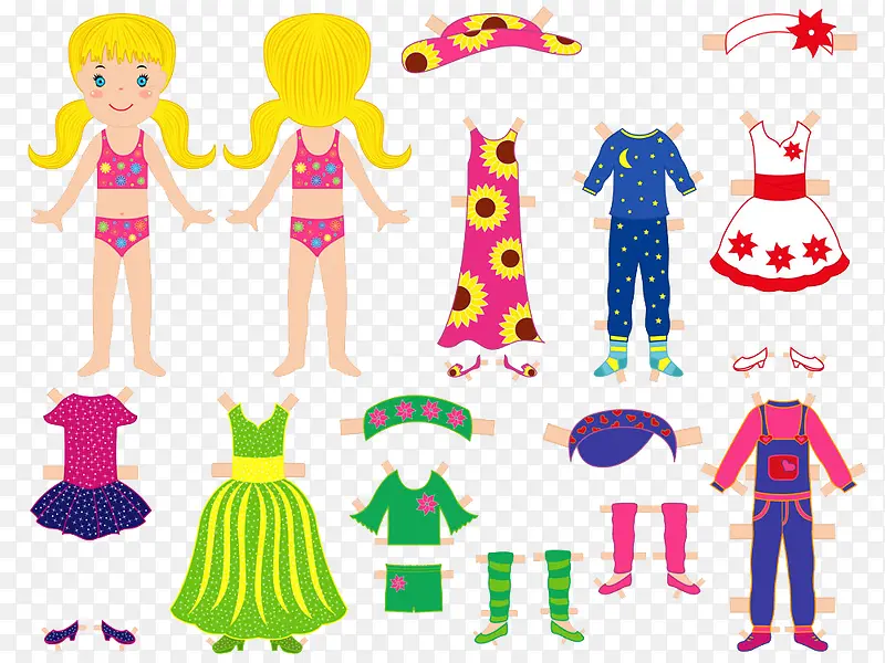 儿童泳衣服装插画图片