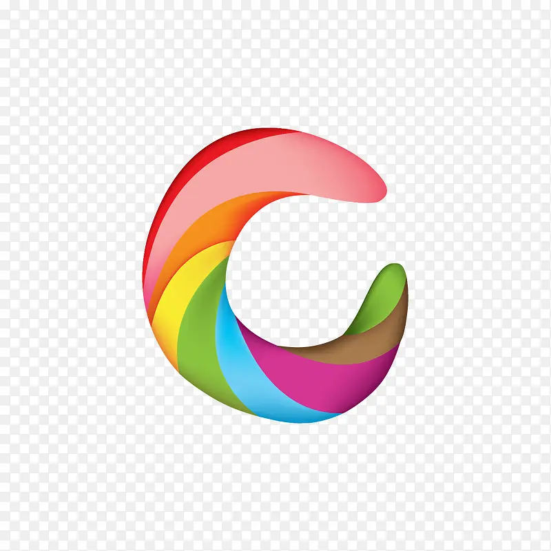 彩色的英文字母C
