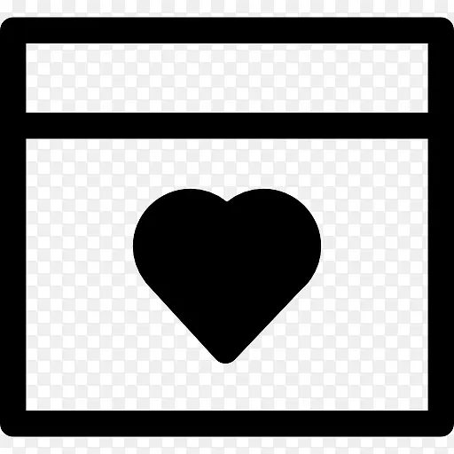 浏览器与心脏标志一个圆圈内图标