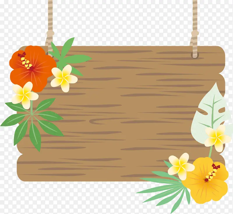 春季美丽花朵木牌