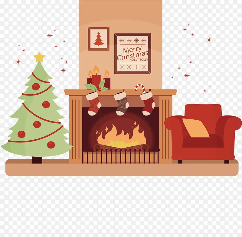温暖圣诞壁炉