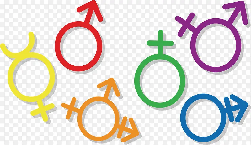 彩色男女性别符号