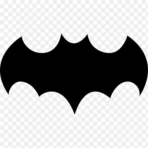 蝙蝠的黑色形状张开翅膀的图标