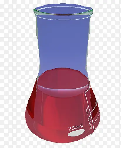 红色液体透明实验器材实验杯
