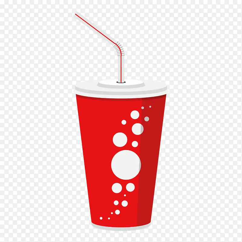 红色圆柱可乐杯子饮料