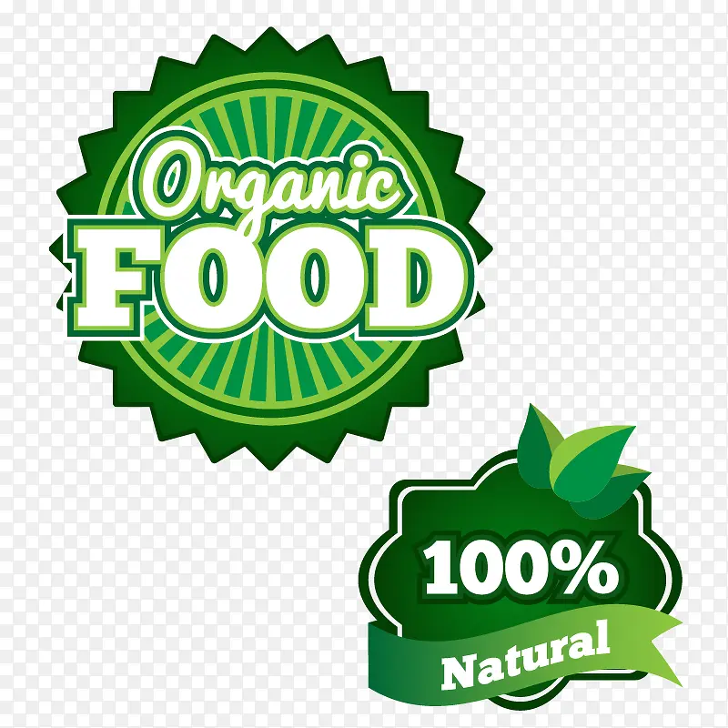 百分比有机食品绿色标签组合