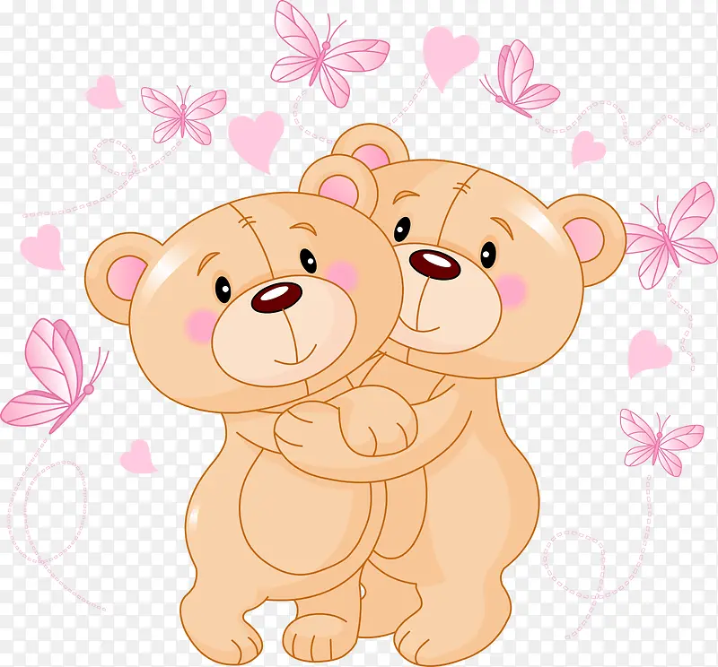 两只拥抱的小熊