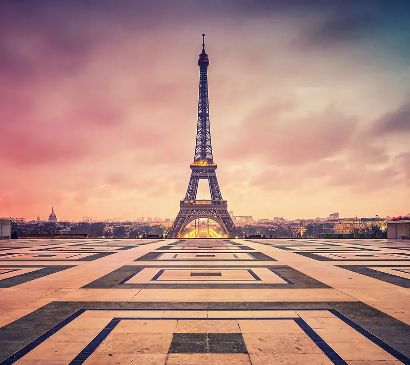 唯美文艺巴黎铁塔摄影图