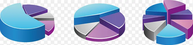 矢量PPT创意设计立体饼形图数