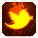 小鸟Twitter火焰社交媒体png图标