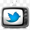 Twitter小鸟电视风格社交媒体png图标