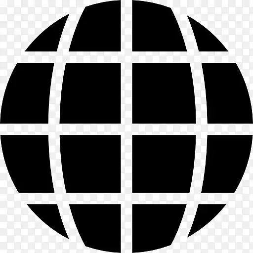 地球网格圆黑符号图标