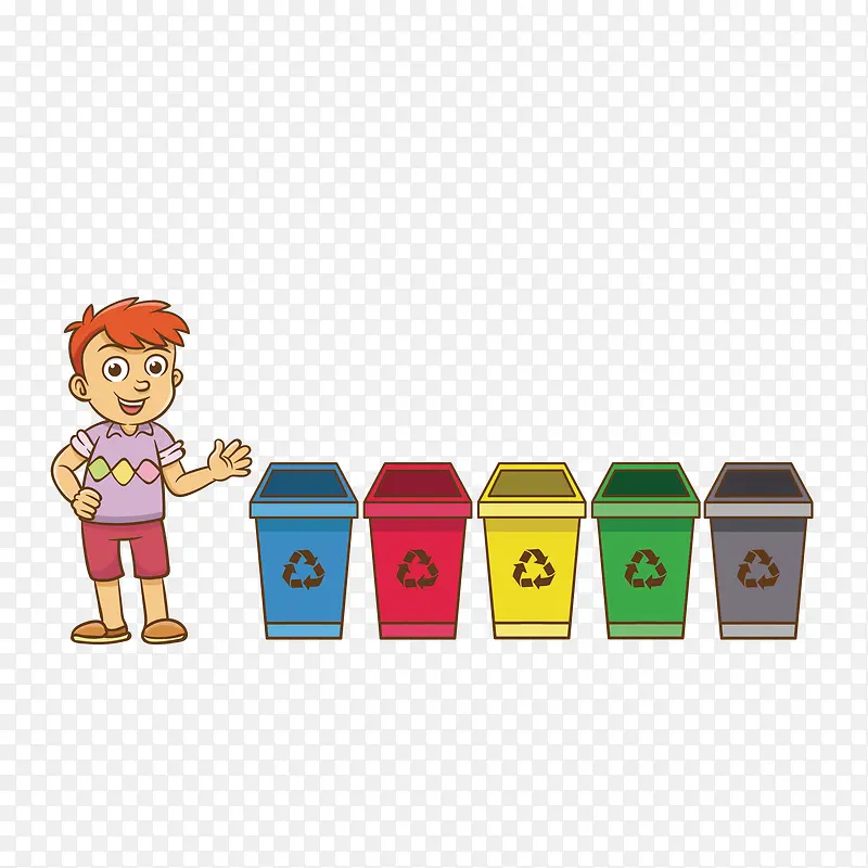 彩色的环保垃圾箱