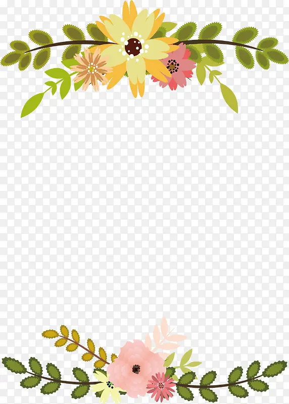 树叶花朵装饰边框