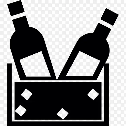 葡萄酒瓶一箱图标