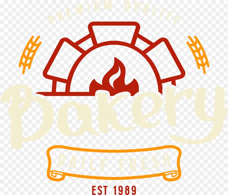 手绘卡通面包logo设计