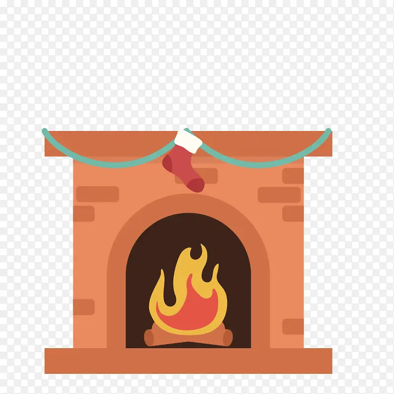 矢量屋内暖炉