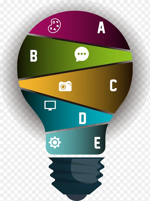矢量电灯泡信息图表