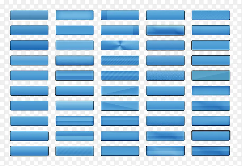 蓝色系列长条按钮