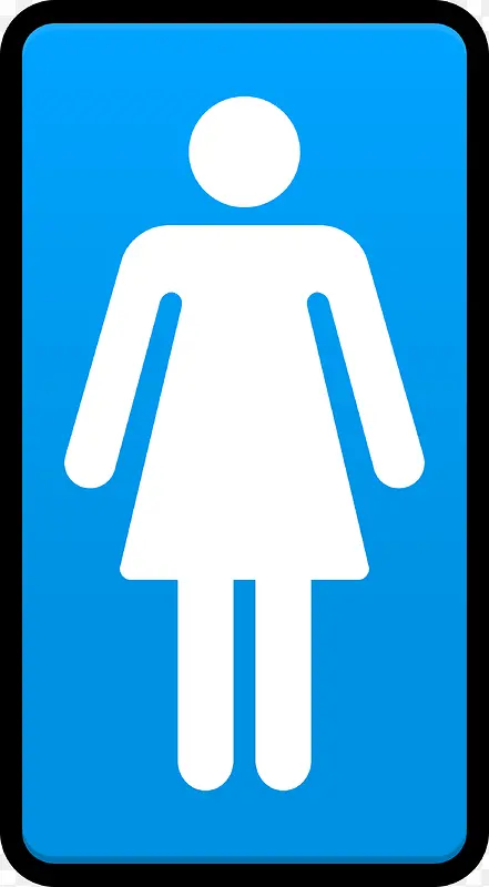 蓝色卫生间标志牌