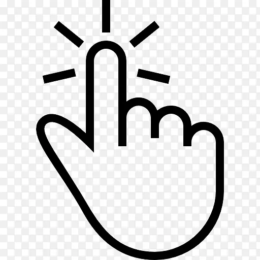 手形符号的一个手指轻拍手势图标