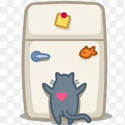 电冰箱和猫咪图标