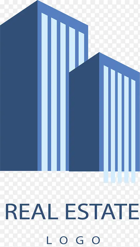 蓝色的条纹高楼大厦