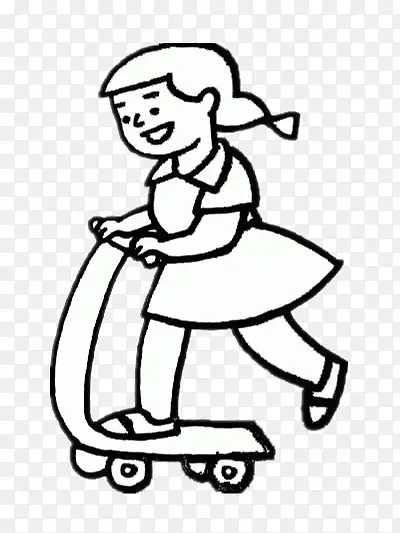 玩滑板车的小女孩