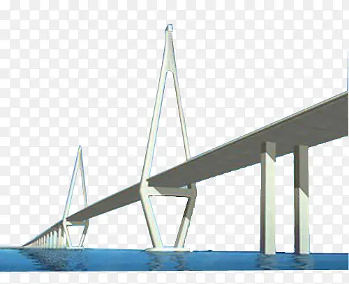 杭州湾大桥带海水PNG图片