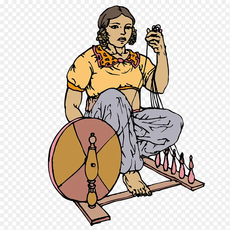 古代纺织女工人