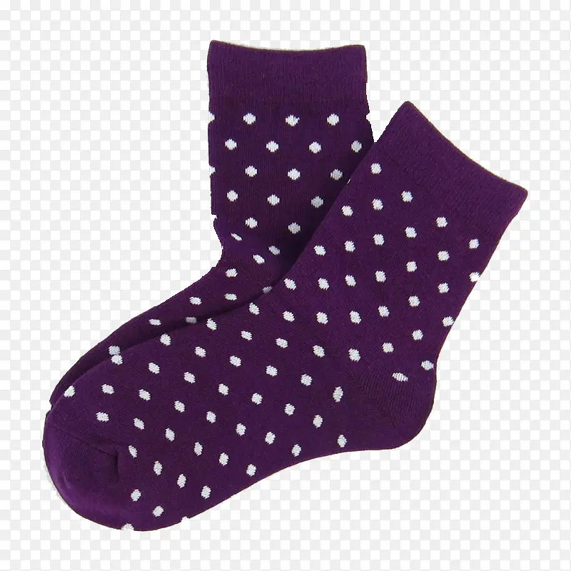 紫色波点棉质短袜子