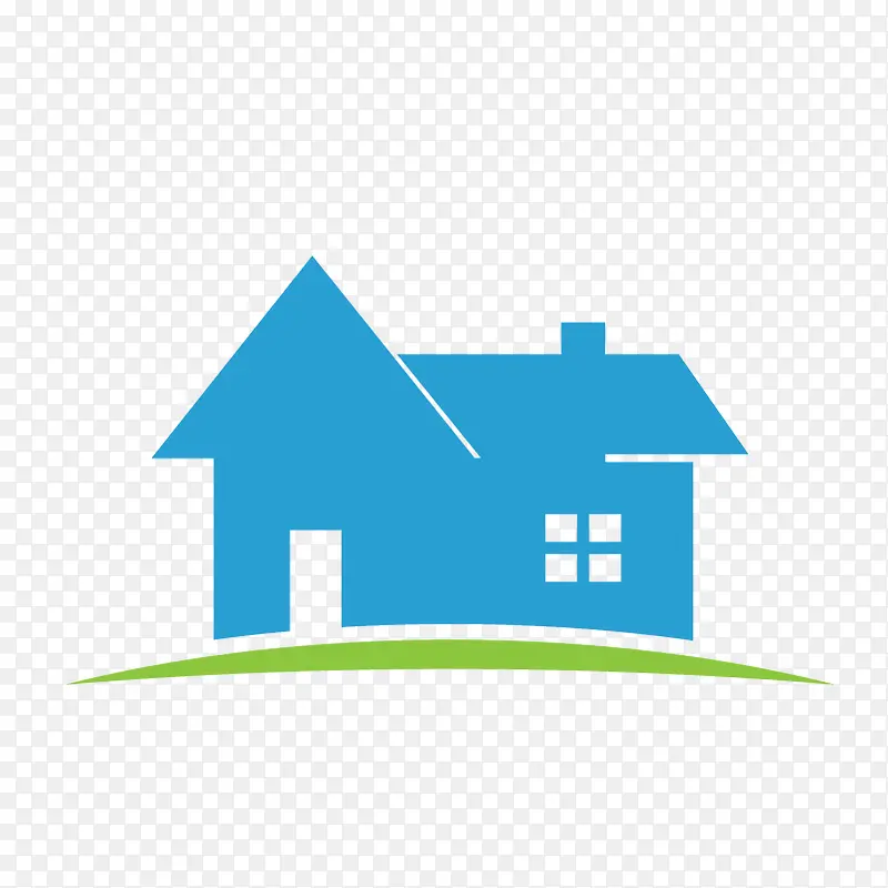 蓝色房屋地产logo