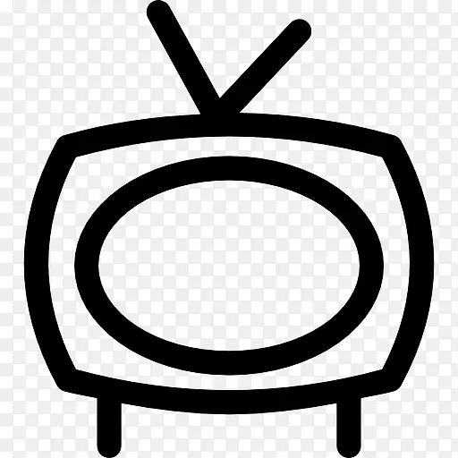 复古式电视的轮廓图标