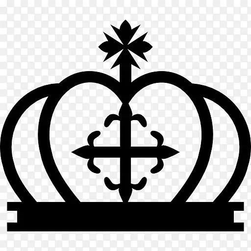 王冠顶部十字架与pope 图标
