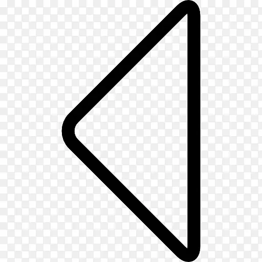 箭头三角形轮廓指向左图标