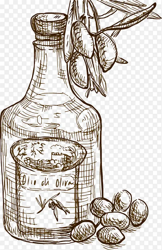 手绘酒瓶