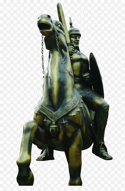 古代将军骑马雕塑