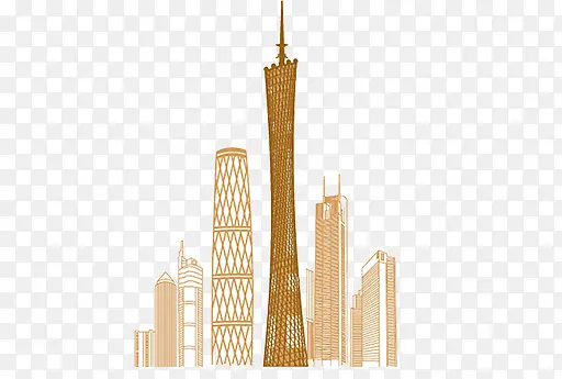 手绘城市大楼png