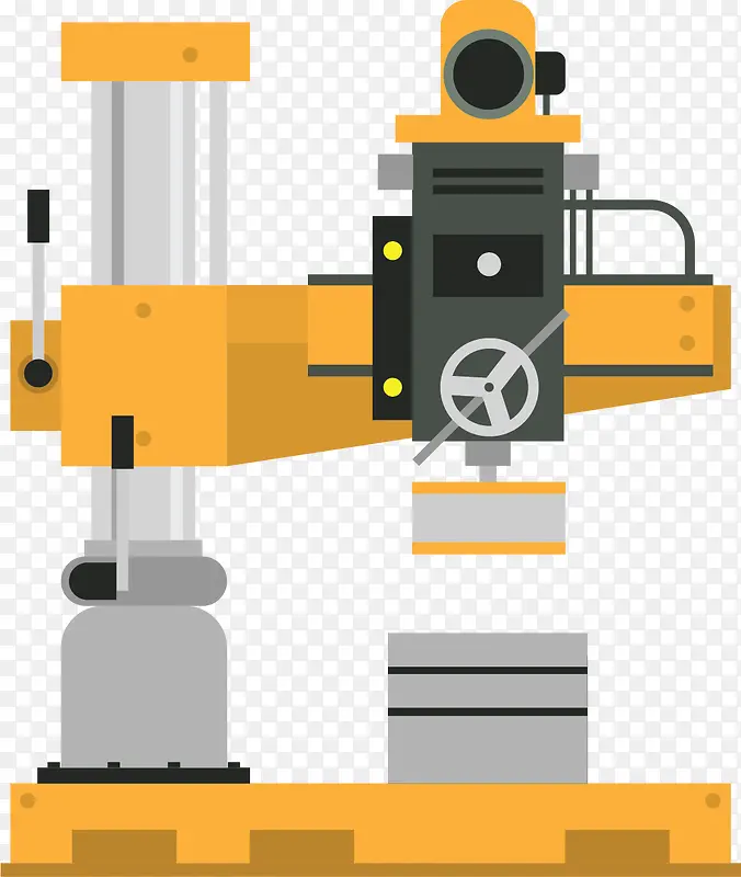 黄色矢量复杂机械工具