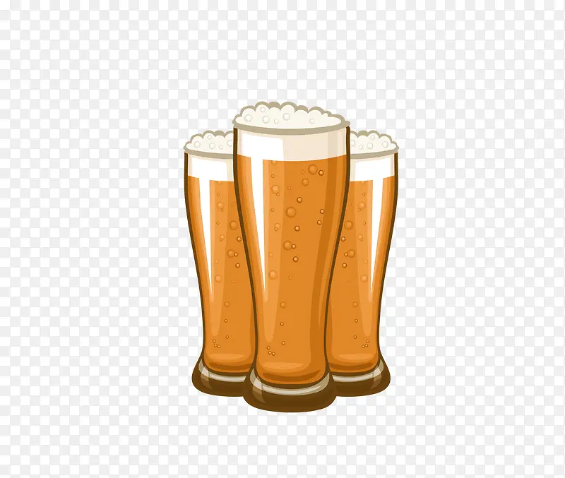 透明玻璃啤酒杯矢量图免费下载